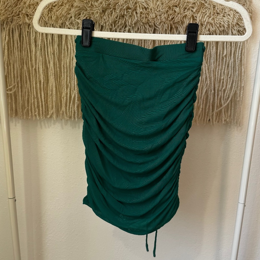 Emerald Scrunch Skirt